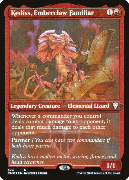 Kediss, Emberclaw Familiar, Magic card CMR 573 — Commander Legends set