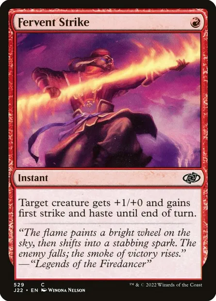 Fervent Strike, Magic card J22 529 — Jumpstart 2022 set
