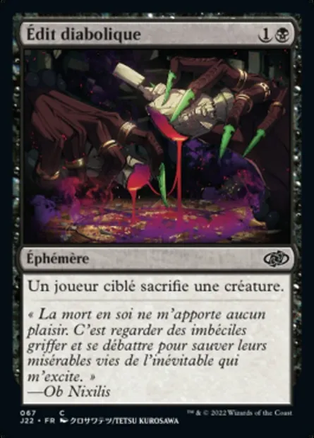 Édit diabolique, carte Magic J22 67 — extension Jumpstart 2022
