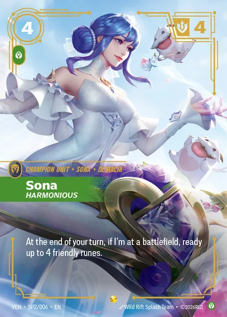 Sona, Riftbound card VEN SP2 — Vendetta set