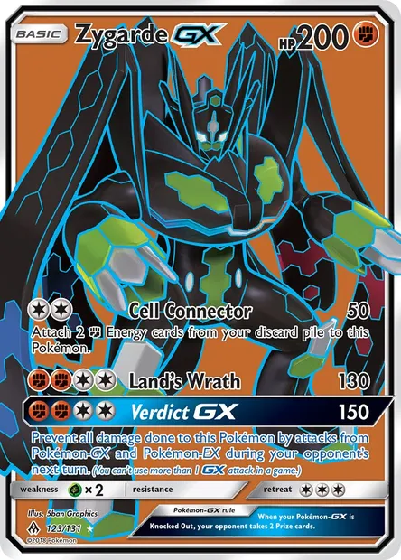 Zygarde GX, Pokémon card FLI 123 — Forbidden Light set