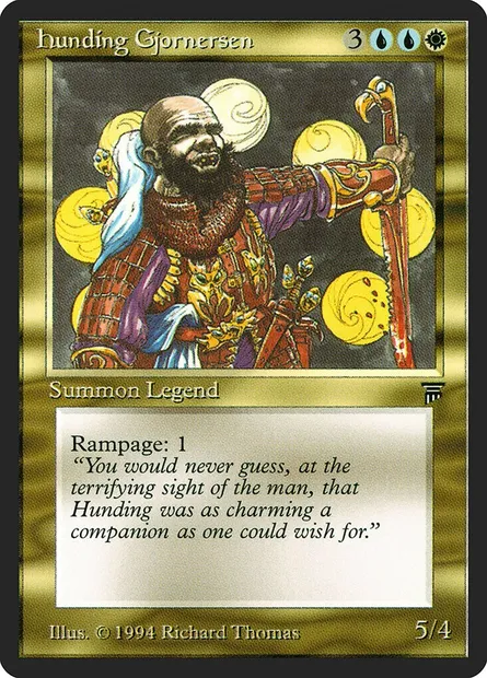 Hunding Gjornersen, carte Magic LEG 231 — extension Legends