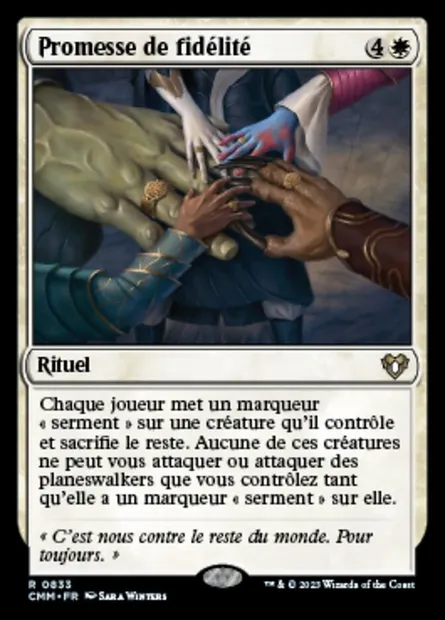 Promesse de fidélité, carte Magic CMM 833 — extension Commander Masters
