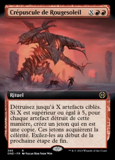 Crépuscule de Rougesoleil, carte Magic ONE 386 — extension Tous Phyrexians