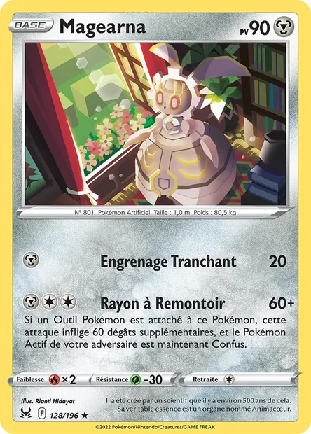 Magearna, carte Pokémon LOR 128 — extension Origine Perdue