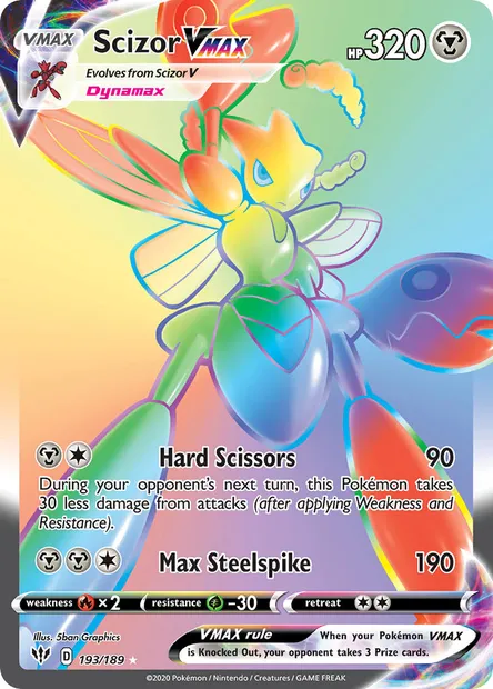 Scizor VMAX, Pokémon card DAA 193 — Darkness Ablaze set