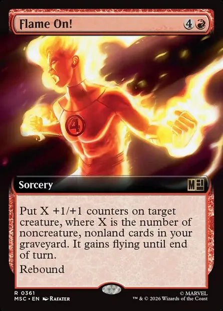 Flame On!, Magic card MSC 361 — Marvel Super Heroes Commander set