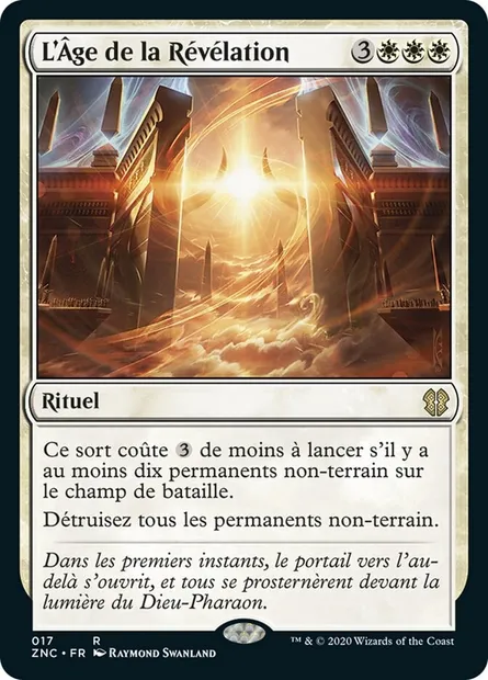 L'Âge de la Révélation, carte Magic ZNC 17 — extension Zendikar Rising Commander