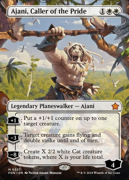 Ajani, Caller of the Pride, Magic card FDN 357 — Foundations set