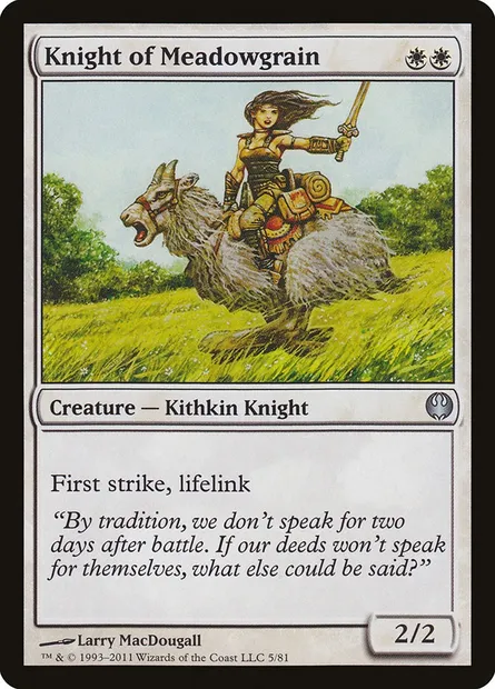 Knight of Meadowgrain, Magic card DDG 5 — Duel Decks: Knights vs. Dragons set