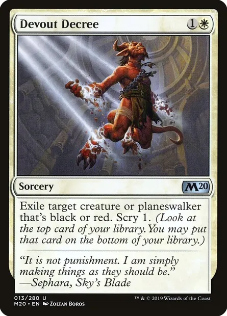 Devout Decree, Magic card M20 13 — Core Set 2020 set