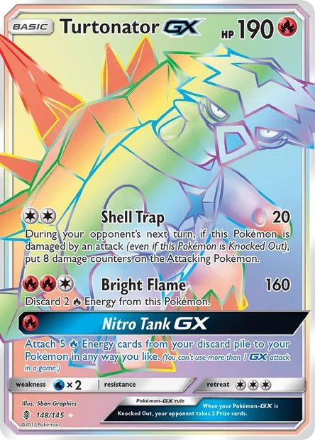 Turtonator GX, Pokémon card GRI 148 — Guardians Rising set