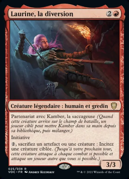 Laurine, la diversion, carte Magic VOC 25 — extension Crimson Vow Commander