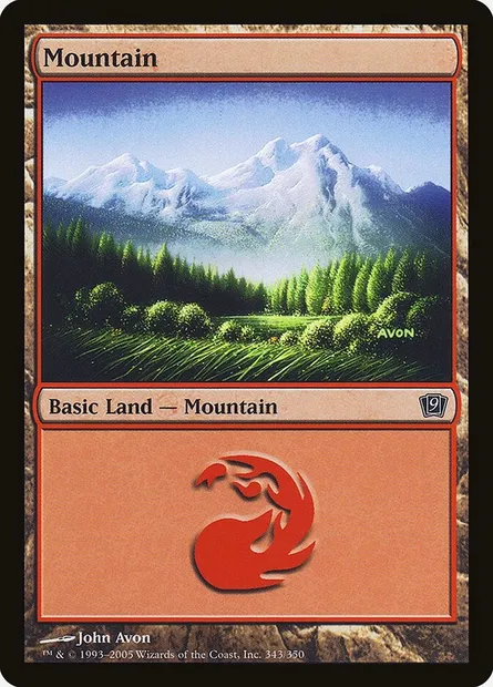 Mountain, Magic card 9ED 343★ — Ninth Edition set