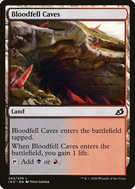 Bloodfell Caves, Magic card IKO 243 — Ikoria: Lair of Behemoths set