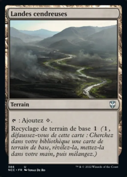 Landes cendreuses, carte Magic NCC 386 — extension New Capenna Commander