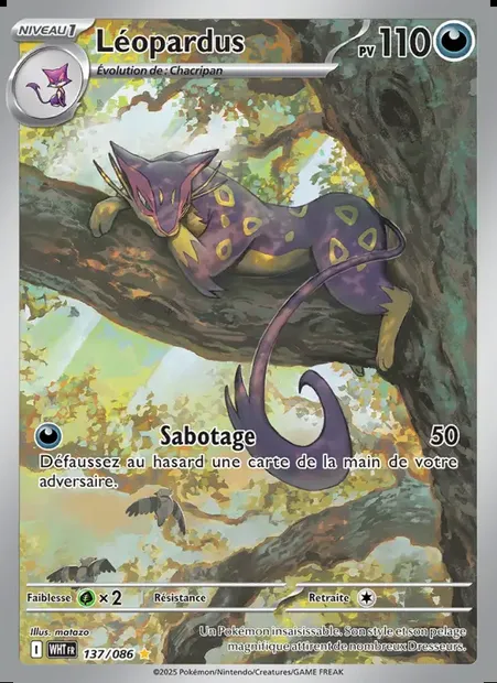 Léopardus, carte Pokémon WHT 137 — extension Flamme Blanche
