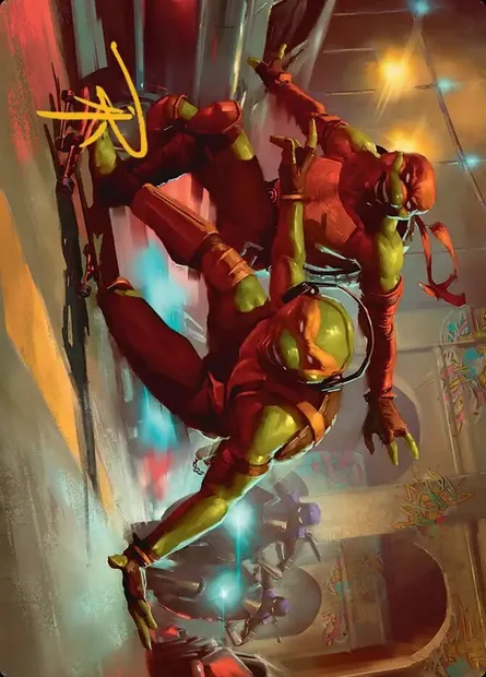 Raph & Mikey, Troublemakers // Raph & Mikey, Troublemakers, Magic card ATMT 17 — Teenage Mutant Ninja Turtles Art Series set