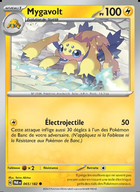 Mygavolt, carte Pokémon PAR 065 — extension Faille Paradoxe