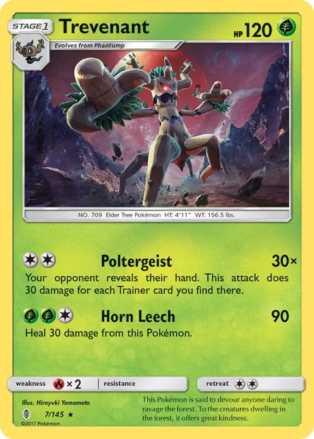 Trevenant, Pokémon card GRI 7 — Guardians Rising set