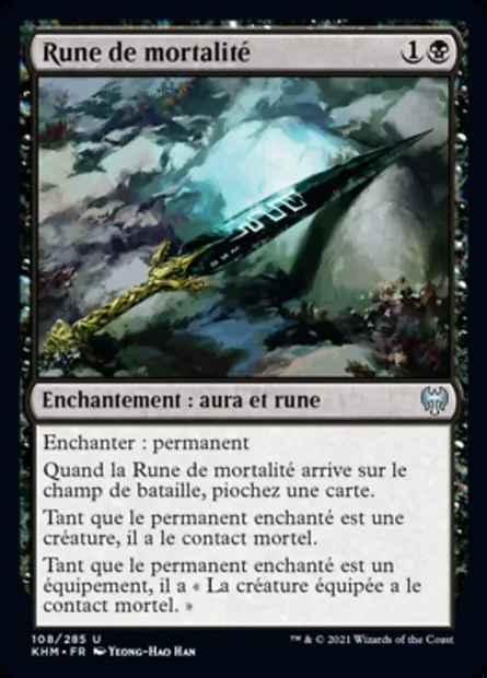 Rune de mortalité, carte Magic KHM 108 — extension Kaldheim