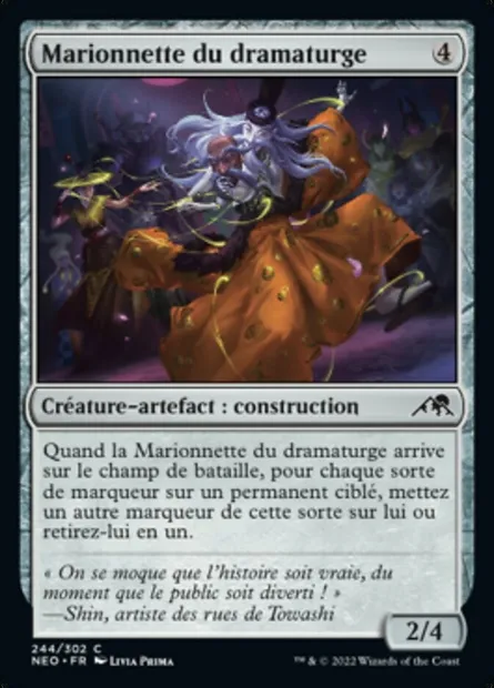 Marionnette du dramaturge, carte Magic NEO 244 — extension Kamigawa: La Dynastie Néon