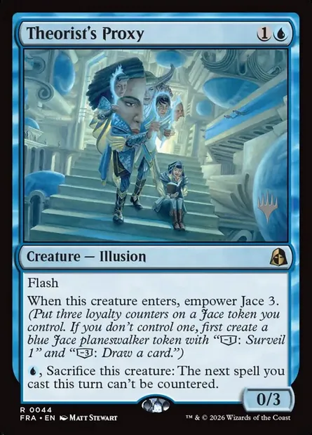 Mandataire du Théoricien, carte Magic PFRA 44p — extension Reality Fracture Promos