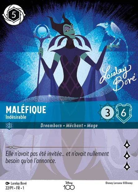 Maléfique - Indésirable, carte Disney Lorcana P1-022 — extension P1