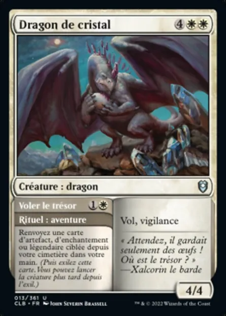 Dragon de cristal // Voler le trésor, carte Magic CLB 13 — extension Commander Légendes : la bataille de la Porte de Baldur