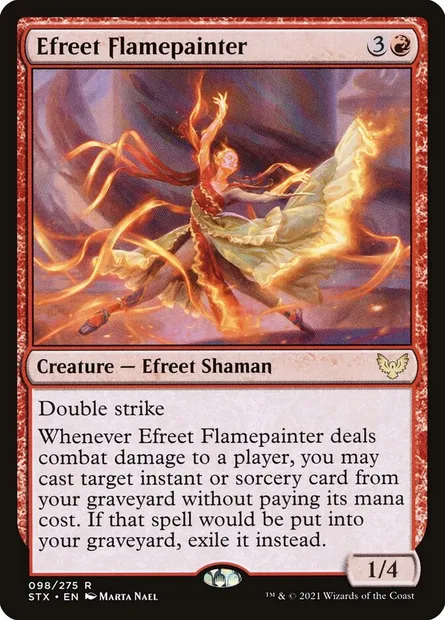 Efreet Flamepainter, Magic card STX 98 — Strixhaven: School of Mages set