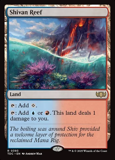 Shivan Reef, Magic card TDC 393 — Tarkir: Dragonstorm Commander set