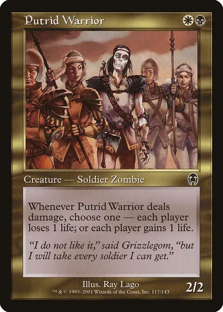 Putrid Warrior, Magic card APC 117 — Apocalypse set