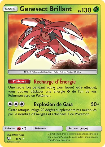 Genesect Brillant, carte Pokémon SLG 9 — extension Légendes Brillantes