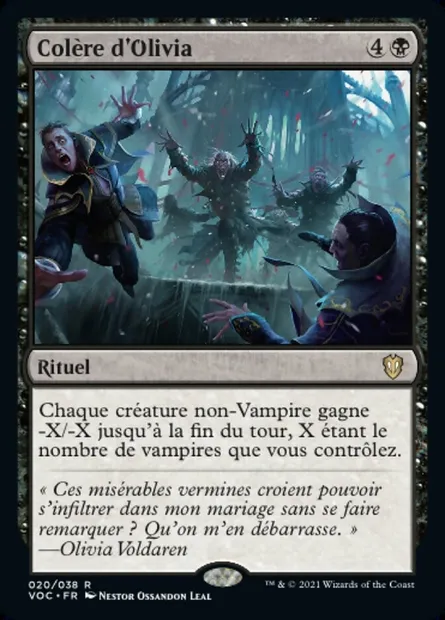 Colère d'Olivia, carte Magic VOC 20 — extension Crimson Vow Commander