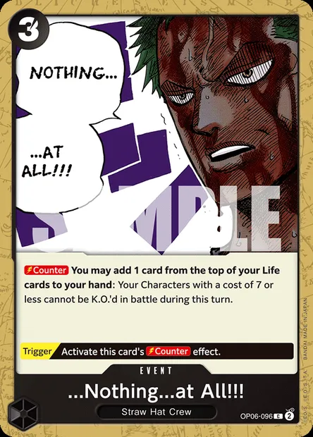 ...Nothing...at All!!!, carte One Piece OP06-096 — extension ONE PIECE CARD THE BEST