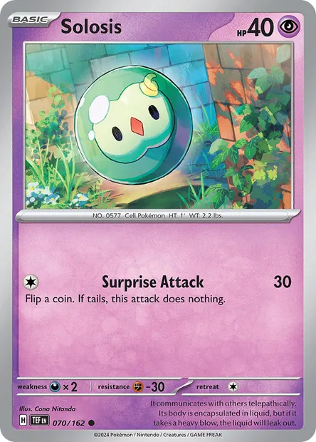 Solosis, Pokémon card TEF 070 — Temporal Forces set