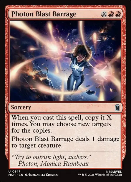 Photon Blast Barrage, Magic card MSH 147 — Marvel Super Heroes set