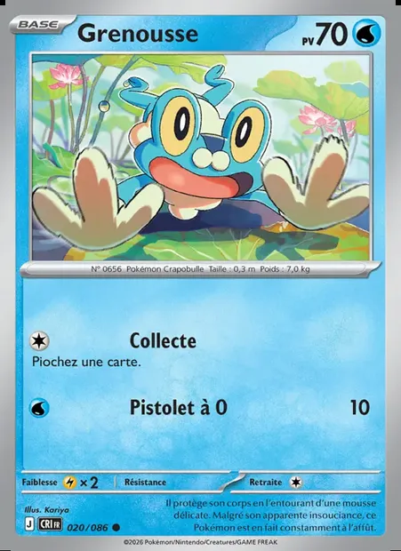 Grenousse, carte Pokémon CRI 020 — extension Chaos Ascendant