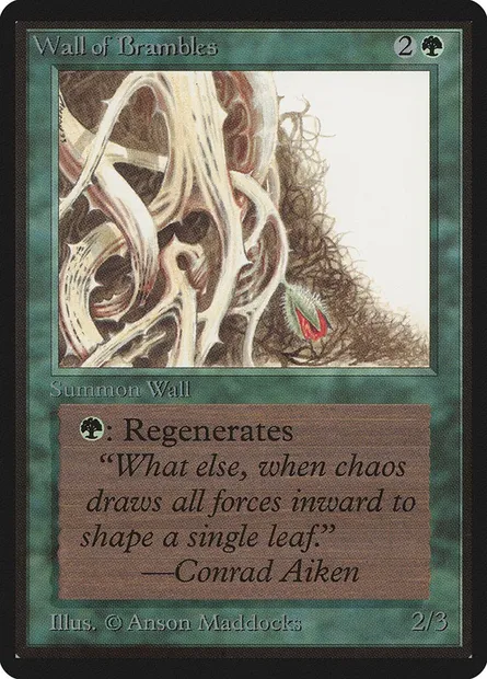 Mur de ronces, carte Magic LEB 224 — extension Limited Edition Beta