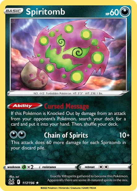 Spiritomb, Pokémon card LOR 117 — Lost Origin set