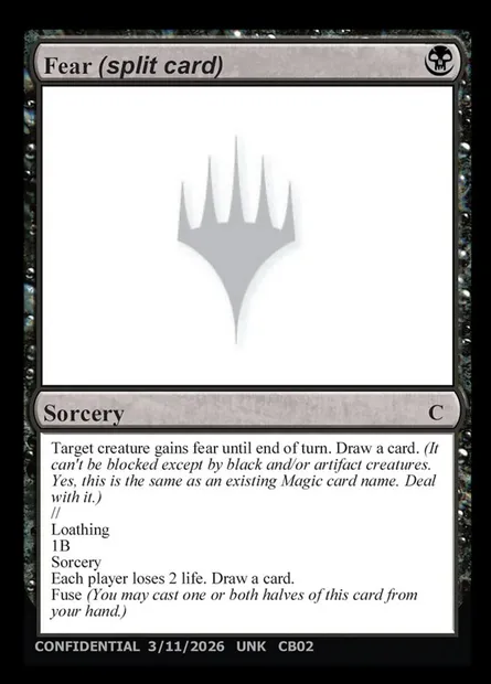 Fear (Not the Alpha One) // Loathing, carte Magic UNK CB02c — extension Unknown Event