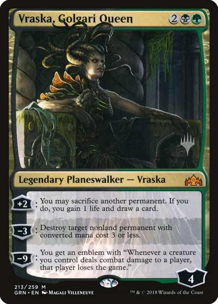 Vraska, Golgari Queen, Magic card PGRN 213p — Guilds of Ravnica Promos set
