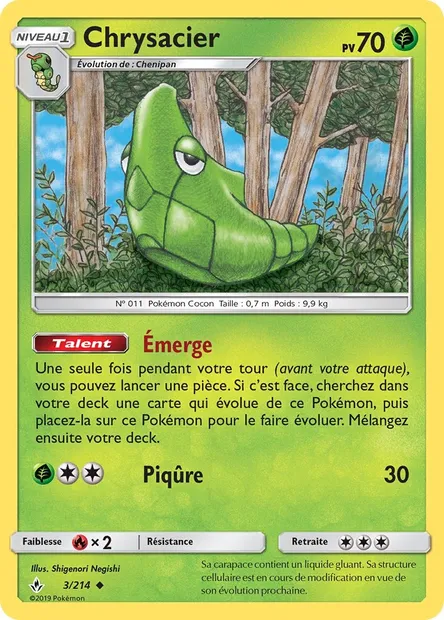 Chrysacier, carte Pokémon UNB 3 — extension Alliance Infaillible