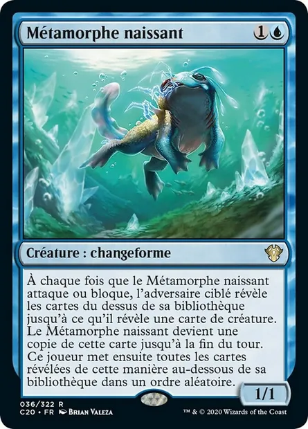 Métamorphe naissant, carte Magic C20 36 — extension Commander 2020