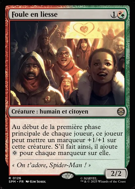 Foule en liesse, carte Magic SPM 126 — extension Marvel's Spider-Man