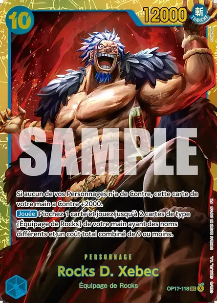 Rocks D. Xebec, carte One Piece OP17-118 — extension LES GUERRIERS LES PLUS PUISSANTS AU MONDE