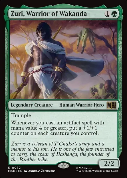 Zuri, Warrior of Wakanda, Magic card MSC 72 — Marvel Super Heroes Commander set