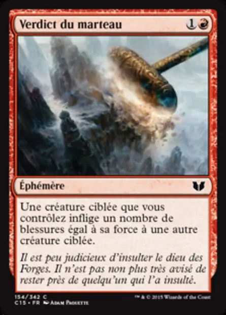 Verdict du marteau, carte Magic C15 154 — extension Commander 2015