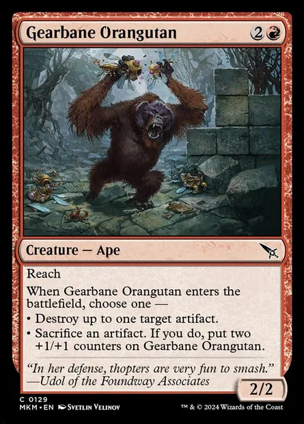 Gearbane Orangutan, Magic card MKM 129 — Murders at Karlov Manor set