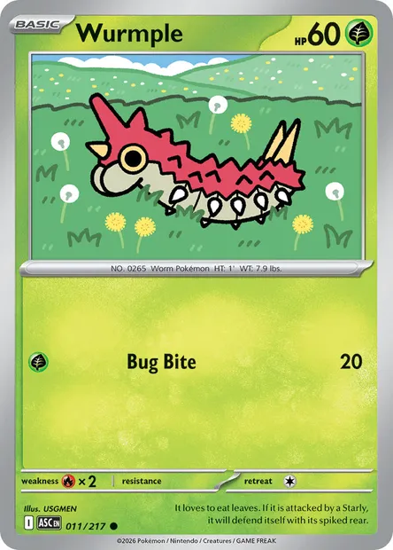 Wurmple, Pokémon card ASC 011 — Ascended Heroes set